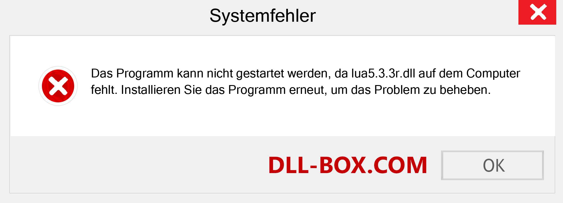 lua5.3.3r.dll-Datei fehlt?. Download für Windows 7, 8, 10 - Fix lua5.3.3r dll Missing Error unter Windows, Fotos, Bildern